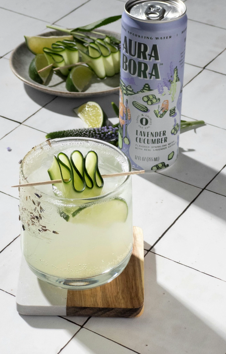 Cucumber Mojito with Lavender Sugar Rim