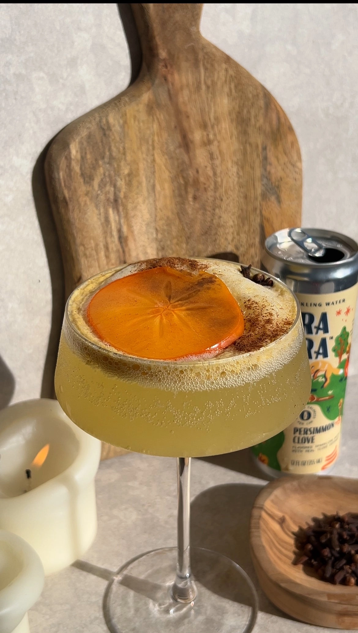 Persimmon Clove Sour Cocktail